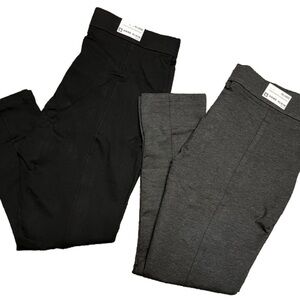 Anne Klein Women's Ankle Pants Tummy Control 2 PAIRS Black Gray NWT